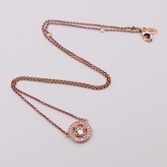 PANDORA Rose Gold Vintage Circle Collier Necklace PANDORA Rose Gold Vintage Circle Collier Necklace